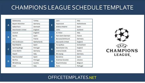 UEFA Champions League 2023/2024 Schedule » OFFICETEMPLATES.NET