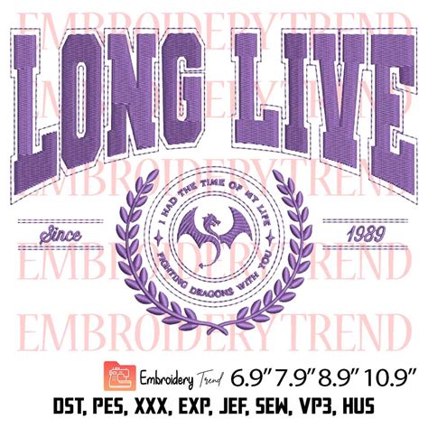 Long Live Taylor Swift Embroidery Design – Taylor Swift 1989 Embroidery Digitizing File