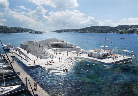 Snøhetta crea una nueva topografía para el rediseño de Norwegian Harbour Bath | ArchDaily Colombia