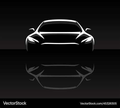 Auto sports car vehicle silhouette front Vector Image