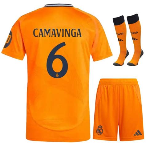 Real Madrid Away Child Kit Jersey 2024 2025 Camavinga | Foot Soccer Pro