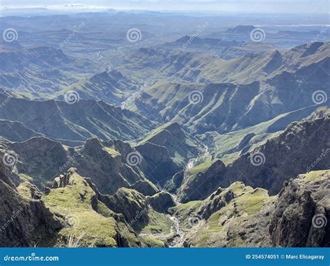 Green Mountains Drakensberg Amphitheatre Tugela Falls Stock Image - Image of waterfall, falls ...