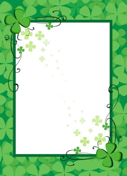 Document border template green flowers decoration Vectors graphic art ...