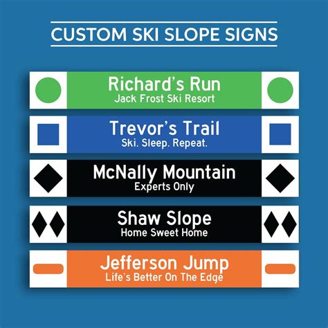 Ski Slope Sign Custom Ski Sign Ski Trail Print Personalized - Etsy UK