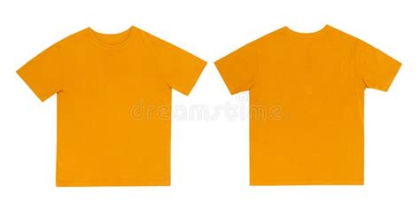 Yellow T-shirts Front and Back Use for Design Isolated on White ...