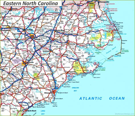 Eastern North Carolina Map | Super Sports Cars