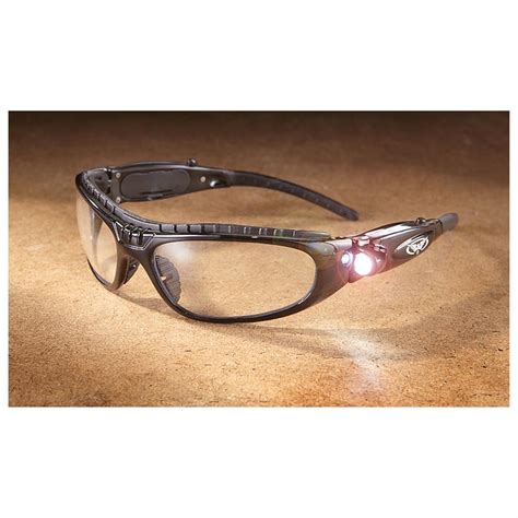 Hi - beam Lighted Safety Glasses, Black Frames - 234697, Sunglasses & Eyewear at Sportsman's Guide