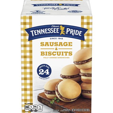 Odom's Tennessee Pride Frozen Sausage Biscuits, 24 Ct, 34.8 oz ...