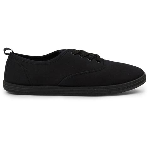 Brilliant Basics Women's Canvas Lace Up Shoes - Black | BIG W