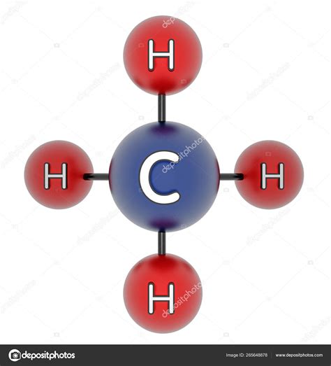 Ch4. Methane. Methanum. 3d model. Isolated on white. Stock Photo by ©booblikuk 265648878