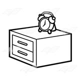 Abeka | Clip Art | Nightstand—with red alarm clock