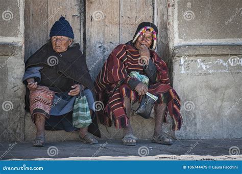 Unidentified Indigenous Native Quechua People in Traditional Clothing ...