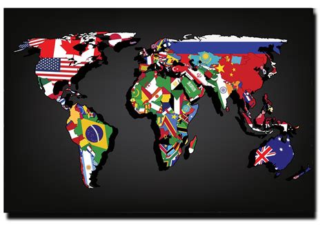 Map flag | World map with countries, World map wallpaper, Custom wall murals