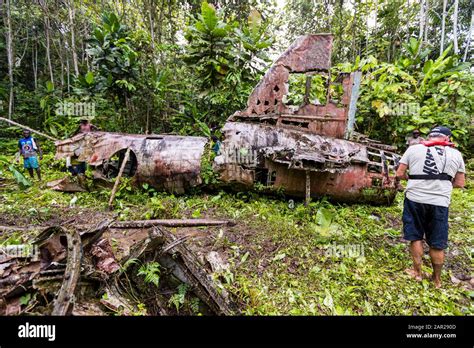 Wrack of Japanese Admiral Yamamoto's Aircraft in the jungle of Bougainville, Papua New Guinea ...