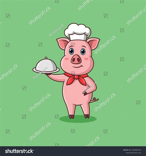 Cute Cartoon Pig Chef Character Vector Stock Vector (Royalty Free ...