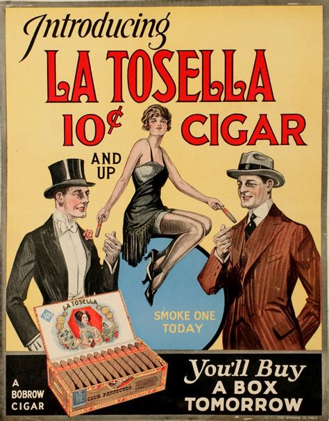 LA TOSELLA CIGARS ADVERTISING POSTER CIRCA 1920s | Vintage advertising posters, 1920s ...