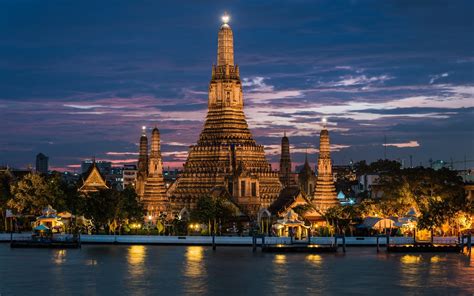 landscape, Building, Old Building, Bangkok, Thailand, Temple, River, Sunset Wallpapers HD ...