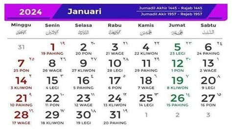 Tag: kalender Jawa bulan Januari 2024 - Kalender Islam Bulan Rajab 2024 ...