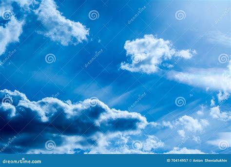 Blue Sky Sunrise With Clouds Stock Image - Image of nature, cumulus: 70414957