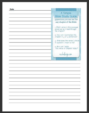 A Simple Bible Study Guide Bookmark and Journal Page - Rachel Wojo