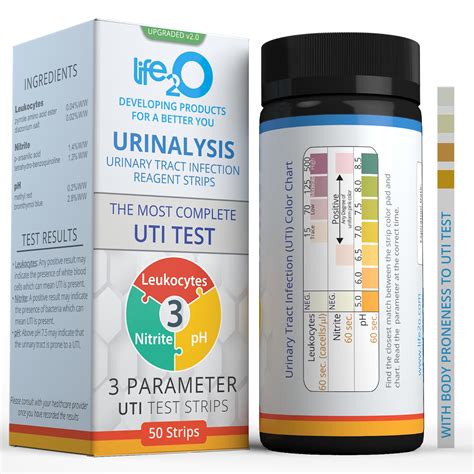 Buy life2O 3-in-1 Full Panel UTI Test Strips for Women, Men & Kids 50ct, Urinalysis Urine Test ...