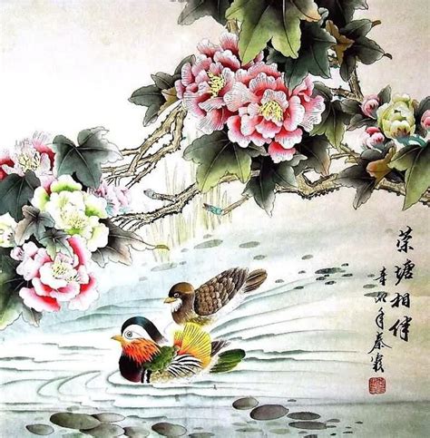 Chinese Mandarin Duck Painting Mandarin duck 2703056, 69cm x 69cm(27〃 x 27〃)