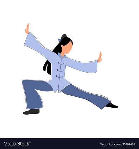 Tai chi and qigong exercises Royalty Free Vector Image