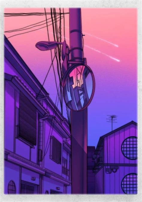 'Tokyo Sunrise' Poster by SURUDENISE | Displate in 2021 | Dark purple aesthetic, Anime scenery ...