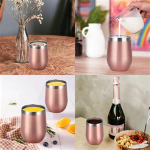 Amazon.com | 6 Pack Stainless Steel Wine Tumbler Wine Glass, 12Oz ...