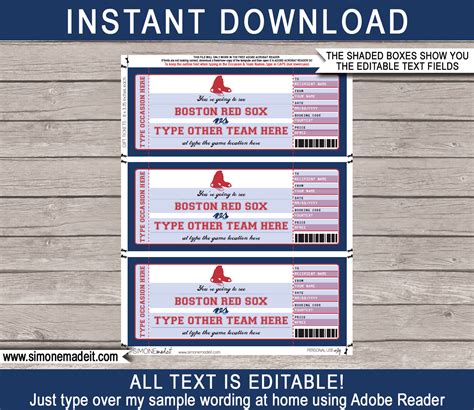 Mother's Day Baseball Ticket Gift Voucher - Printable Baseball Ticket ...