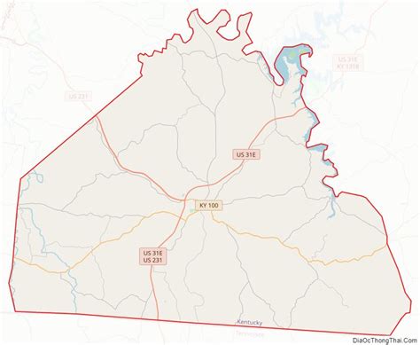 Map of Allen County, Kentucky - Thong Thai Real