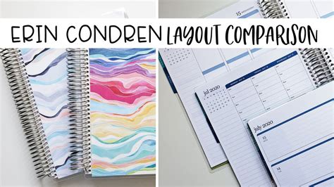 Erin Condren Life Planner Layout & Color Style Comparison - YouTube