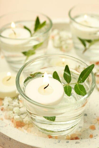 Premium Photo | Concept of relaxation with aroma candles close up