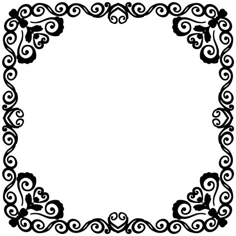 Download #FF0000 Vintage Frame Line Art 4 SVG | FreePNGImg