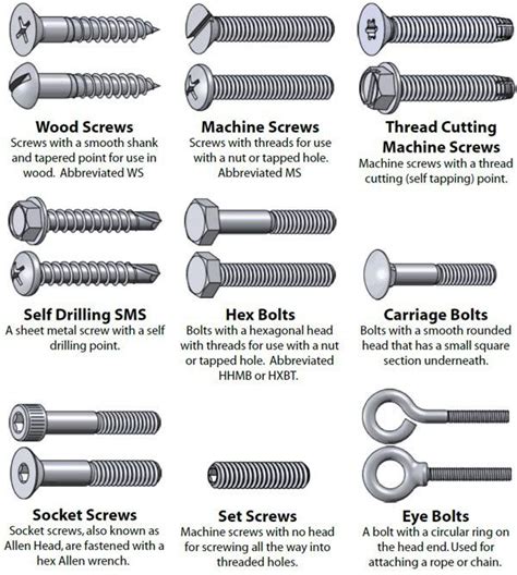 Know Your Bolts Redux | Essential woodworking tools, Screws and bolts, Woodworking tools storage