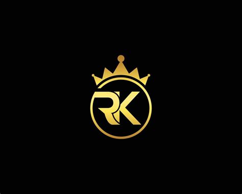 RK Logo Design Monogram Emblem Style With Crown Shape Vector Template Icon. 16133305 Vector Art ...