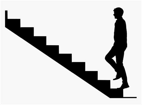 Transparent Stairs Png - Person Walking Up Stairs Silhouette Png, Png Download - kindpng