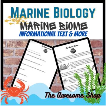 Marine Biology: Marine Biome Zones Reading W/ Questions & Vocabulary