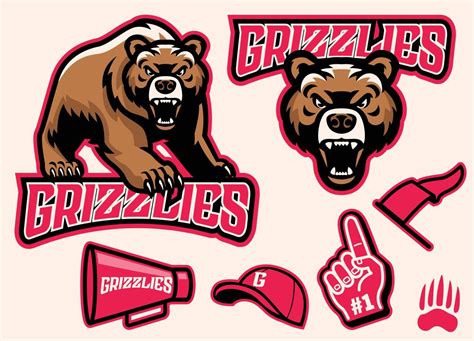 set of brown bear mascot 23059766 Vector Art at Vecteezy