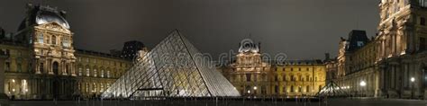 Louvre by night editorial photography. Image of landmark - 12943432