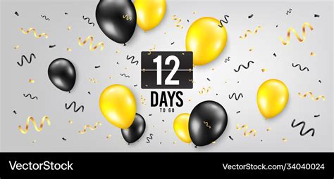 Twelve days left icon 12 days to go Royalty Free Vector