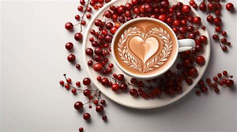 Premium Photo | Cup of coffee heart art on white