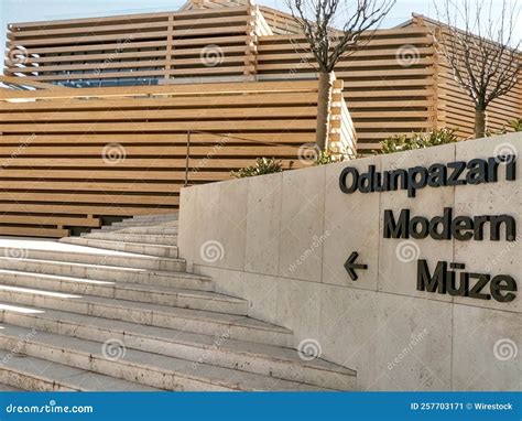 Historic Eskisehir Modern Museum Entrance Sign Near Stairs Editorial ...