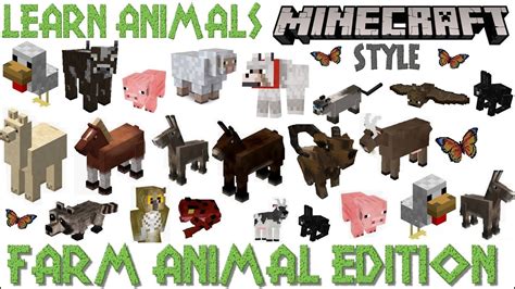 Learn Farm Animals! Minecraft Style!! - YouTube