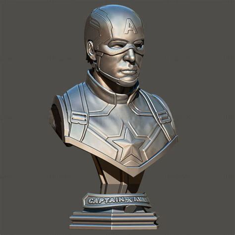 Captain America Marvel Bust 3D print model