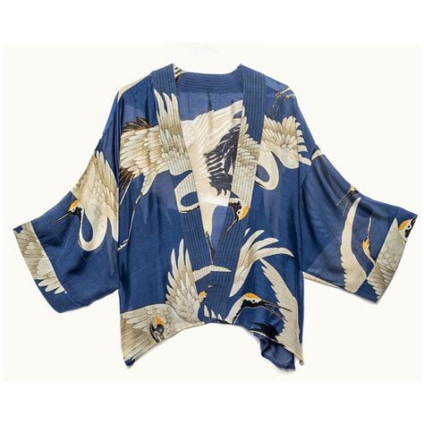 One Hundred Stars: Stork navy blue kimono Free UK Delivery