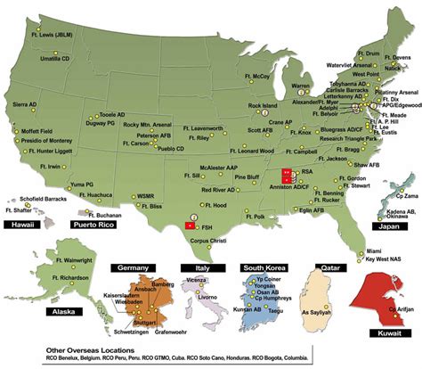 Map Of Us Military Bases In Italy map of us army installations active ...