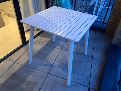 White IKEA wooden outdoor table | in Lewisham, London | Gumtree