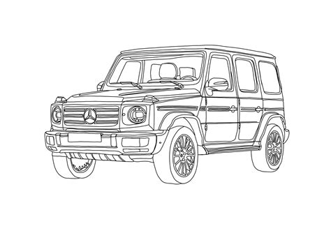 Mercedes G-wagon Continuous Monochrome Line Drawing Perfect - Etsy Nederland