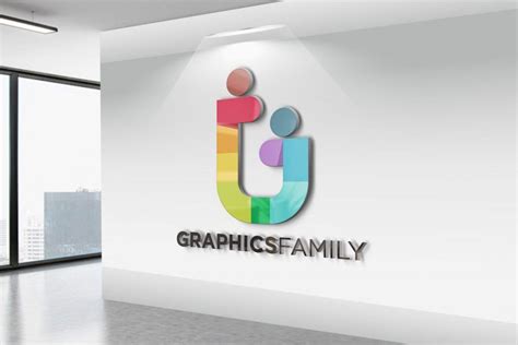 Modern 3D Logo .PSD Mock-up | Free logo mockup psd, Logo mockup, Wall logo